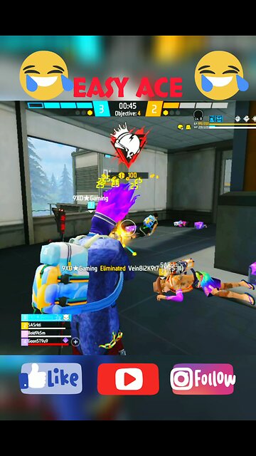 😁Easy ACE😁 #9xdgaming #freefirefunny #shortvideo #FreeFire #shorts #reels #FF #funny #funnyvideos