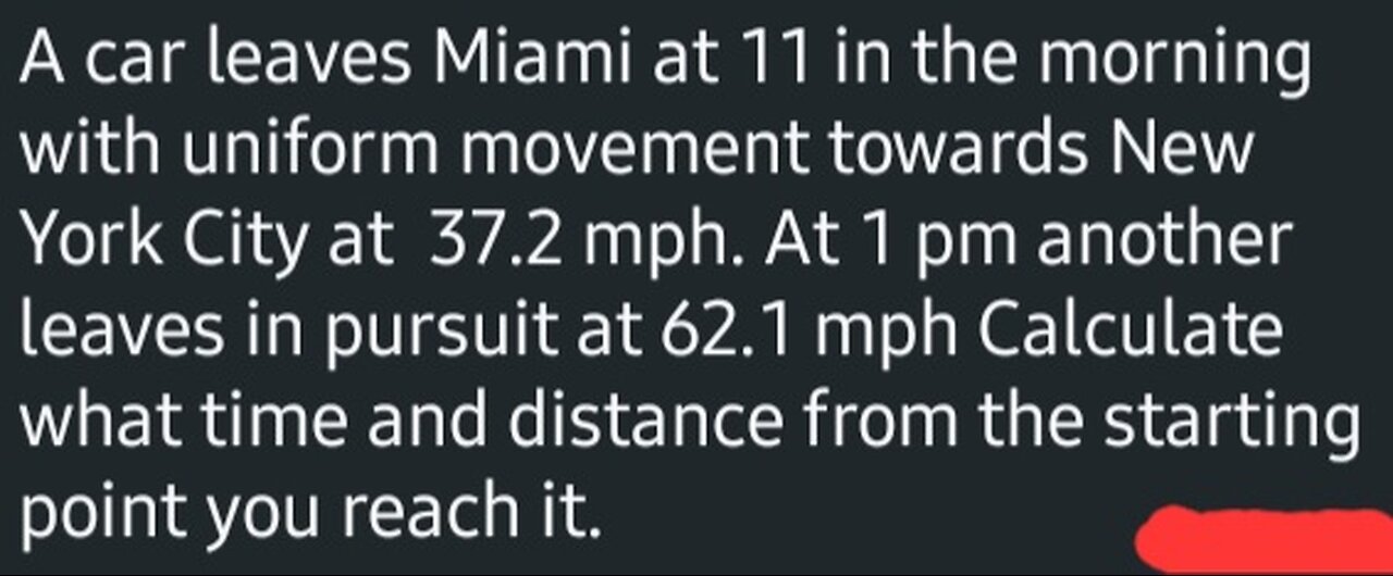 UNIFORM RECTILINEAR MOTION (MRU): APPLICATION EXERCISE