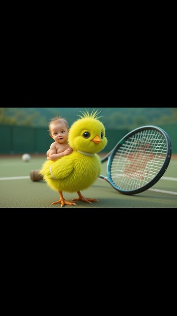 Giggles Galore: Baby Rides a Giant Fluffy Chick