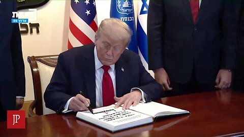 President Trump signs an historic peace agreement in Israel.