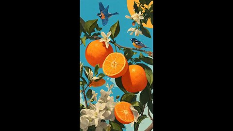 enjoy about their colours and some birds flying over with flowers blooming with sunshine.