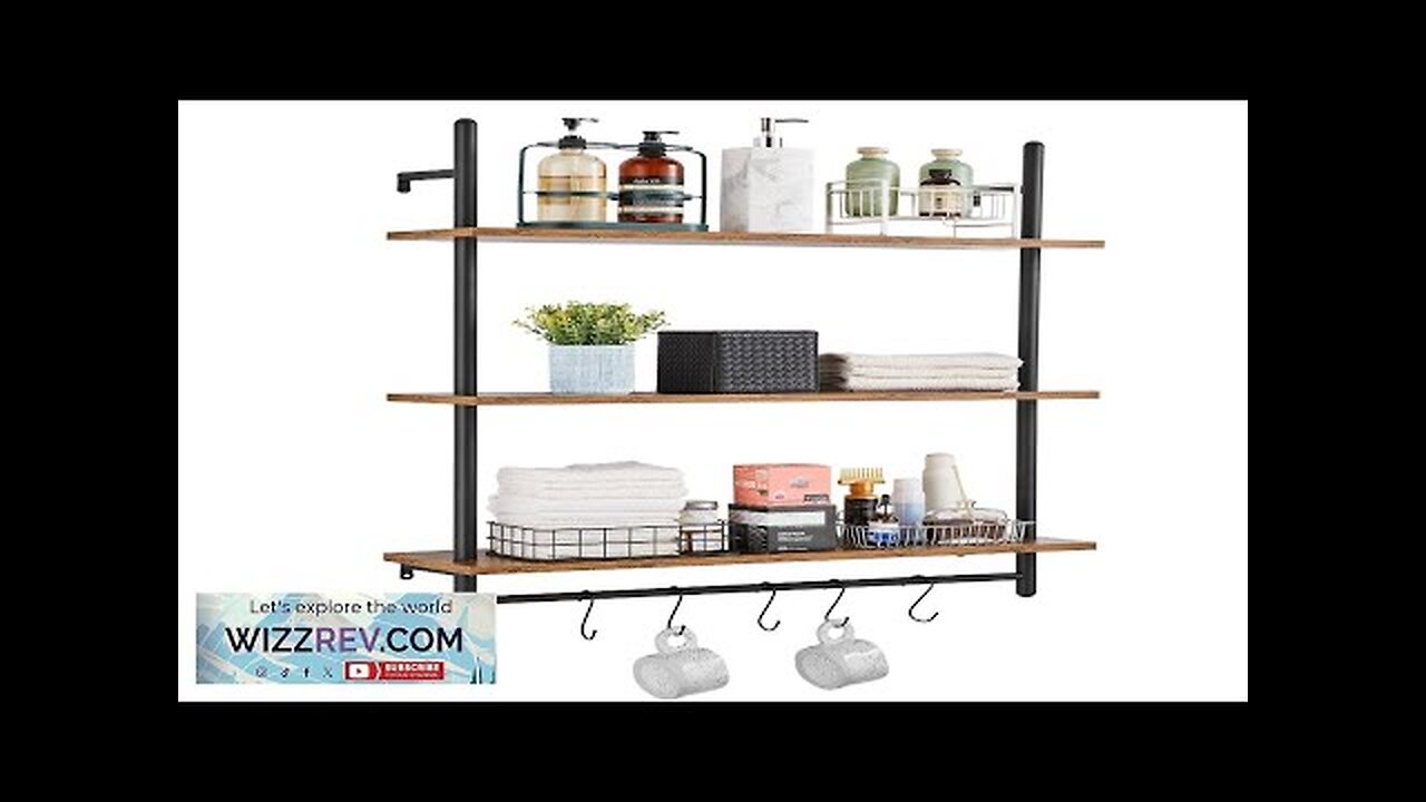 VEVOR Industrial Pipe Shelf 3 Tier 32x9.84in Wall-Mount for Kitchen Bedroom Review