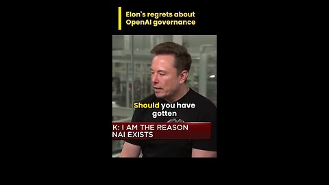 Elon Regrets his decision with OpenAI 📉👎 #artificialintelligence #ai #highlights #chatgpt #openai