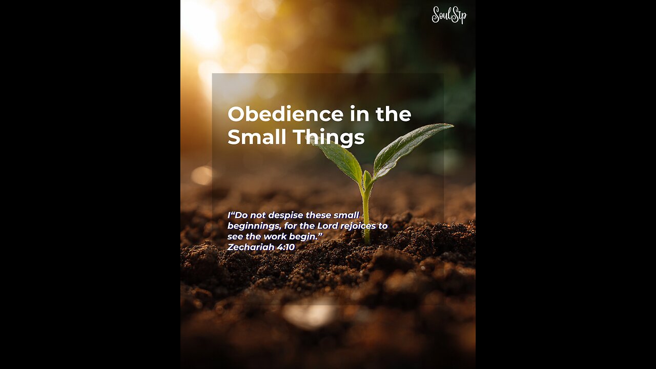 Obedience in the Small Things