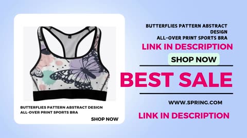 Butterflies Pattern Abstract Design All-Over Print Sports Bra