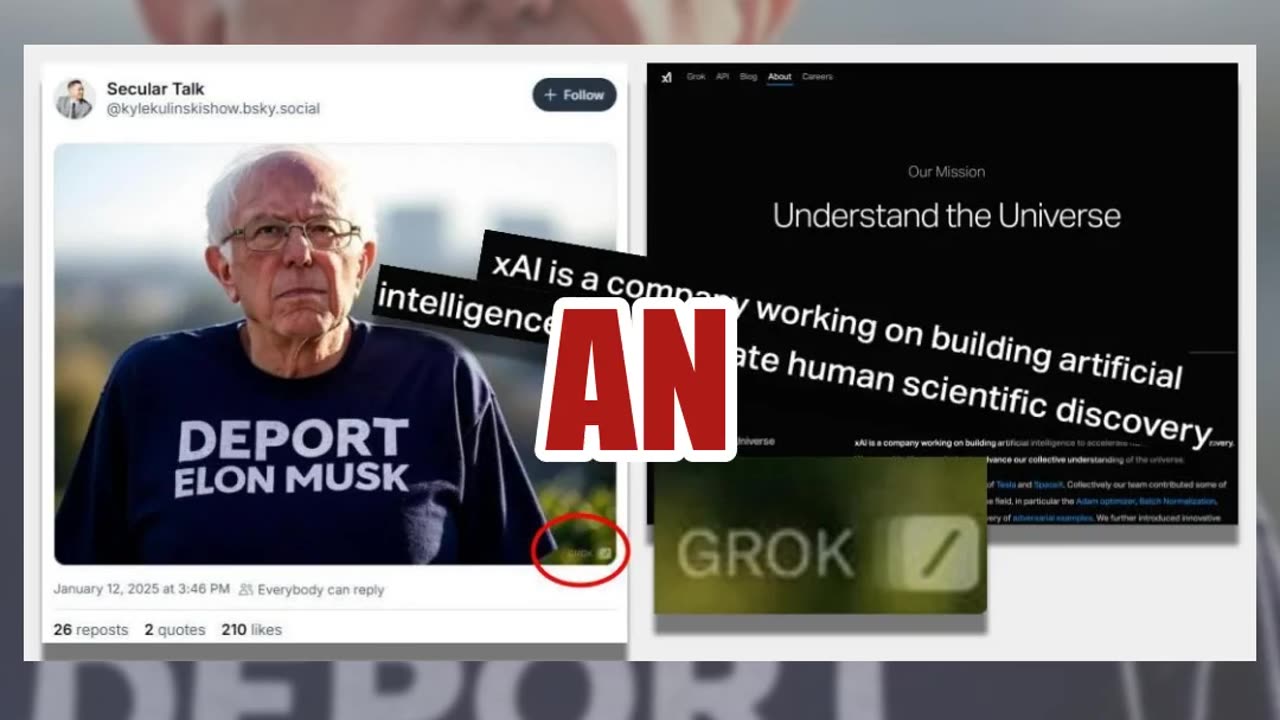 Fact Check: FAKE Photo Shows Bernie Sanders In 'Deport Elon Musk' Shirt -- Grok AI Image