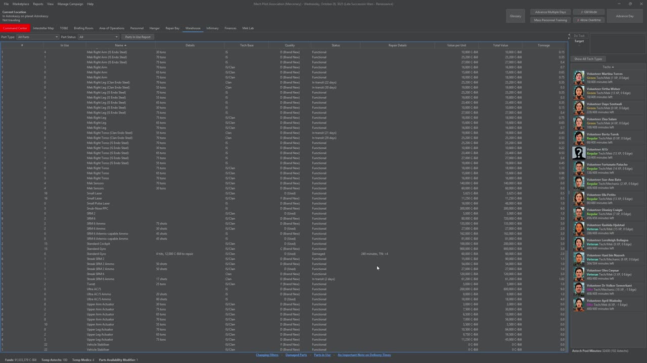 MekHQ 0.50.06 Learning the Ropes 16: Repairs and Salvage