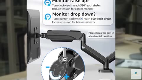 MOUNTUP Dual Monitor Stand for Desk, Pneumatic Monitor Arms for 2 Monitors 32 27