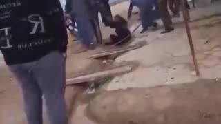 Muslims take turns beating woman