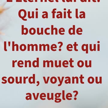 "Dieu Donne la Capacité de Répondre à Son Appel" Exode 4:11:12#shorts #youtube #jesus #ytshorts #yt