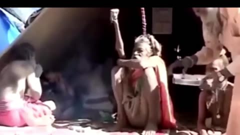 Amar Bharati, an Indian sadhu (holy man) raised his arm for 50 years
