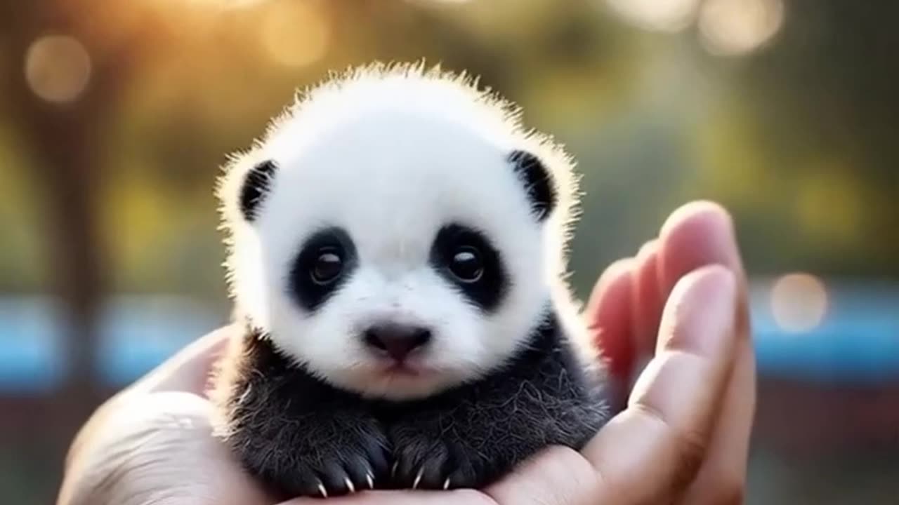 OMG! Too Cute to Handle! Tiny Panda Fits in Your Hand. Tiny Panda First in Your Hand 🐼😍