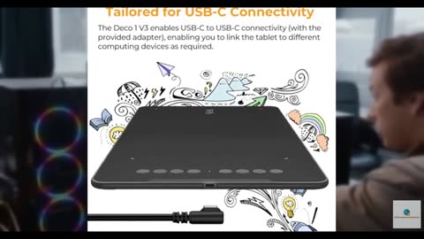 XPPen Updated Deco 01 V3 Drawing Tablet-16384 Levels of Pressure Battery-Free St