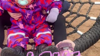 Kayla & Kiara in the Big Swing Together — Adorable Sibling Moment 💕