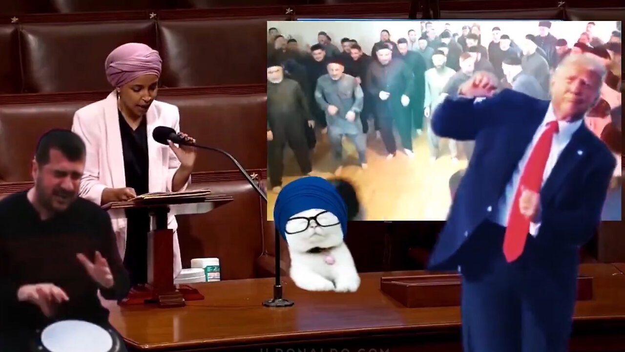 ilhan omar LAUGH Trump