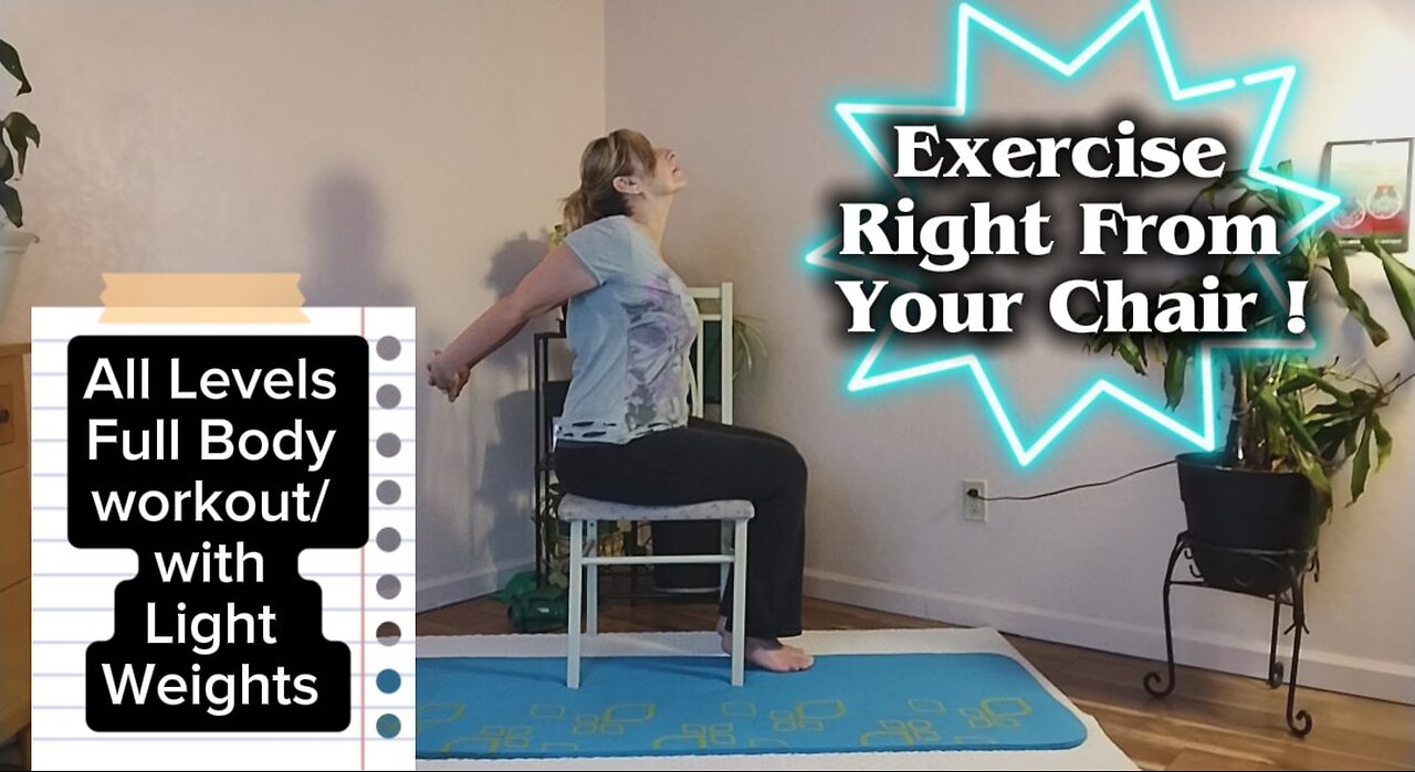 Chair Workout with light weights