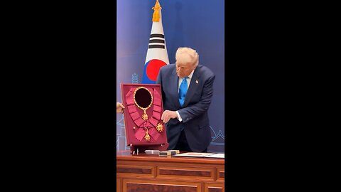 President Trump is taken back after he was gifted South Korea’s highest honor