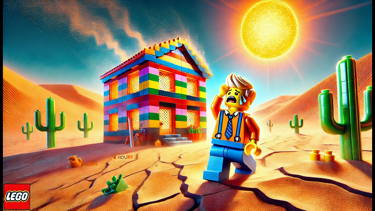 24 Hours in a LEGO Desert House! 🌵🧱🔥