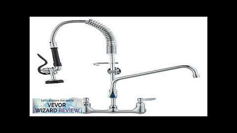 VEVOR Commercial Faucet with Pre-Rinse Sprayer 25" Height 8" Center 12" Swing Review