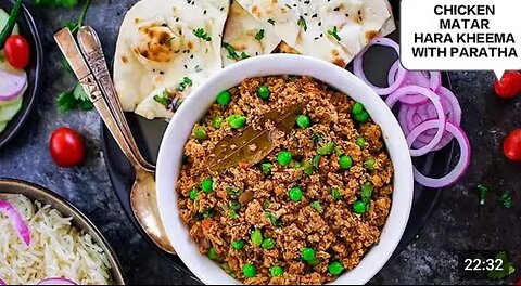 🔥 🌿🍗 Chicken Matar Hara Kheema with Paratha | Dhaba Style Green Kheema | 😋 #viral #trending #yt