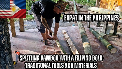 Splitting Bamboo with a Filipino Bolo 🇵🇭 | Expat Life in the Philippines 🌿