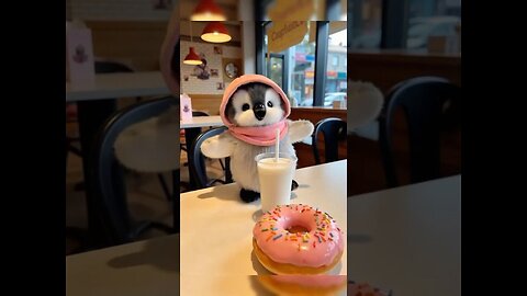 Delicious milk~~#creative #AI #new #funny #fun #cute #interesting #Penguin #healing #cuteanimals