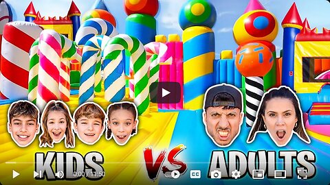 HIDE & SEEK at World's Largest Bounce Park! (Kids vs Adults)