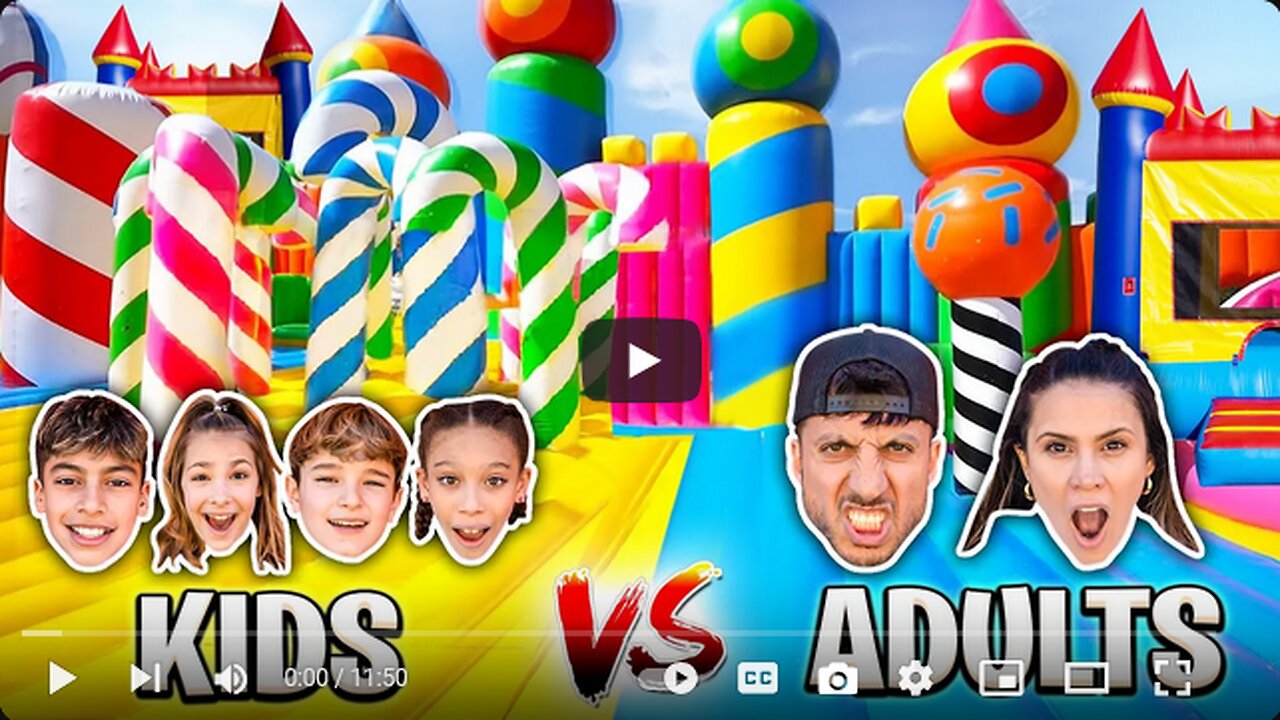 HIDE & SEEK at World's Largest Bounce Park! (Kids vs Adults)