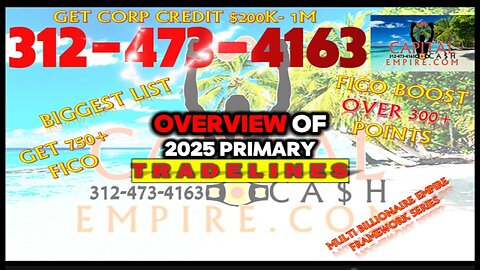 PRIMARY TRADELINES 2025, GET 750+ FICO, BOOST 300+ points! 200K,500K FUNDING! BIGGEST PRIMARIES LIST