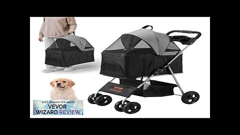 VEVOR Pet Stroller 4 Wheels Dog Stroller Rotate with Brakes 35lbs Weight Review