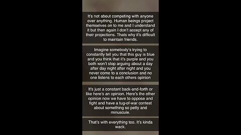 I’m not competing with anyone.