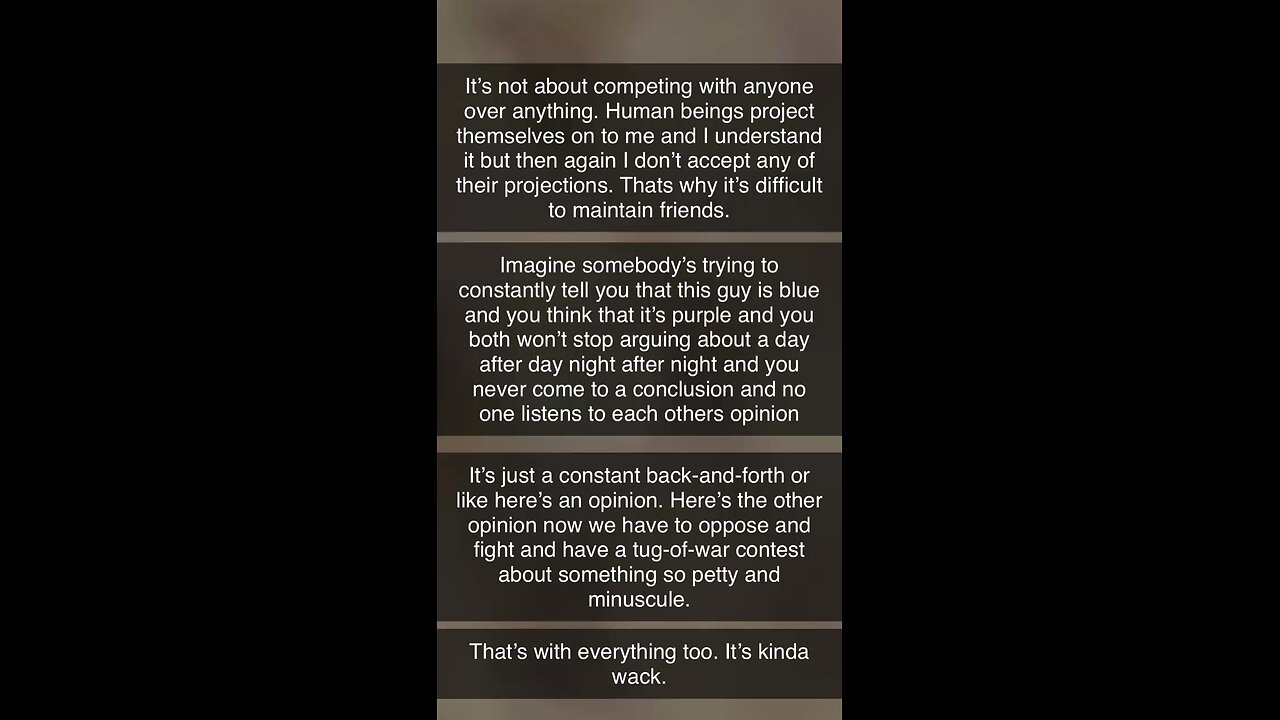 I’m not competing with anyone.