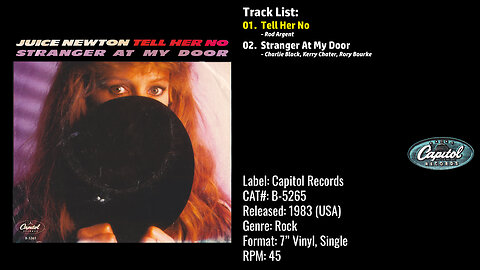 Juice Newton – Tell Her No (Full Record) – 1983 – CAT.# B–5265