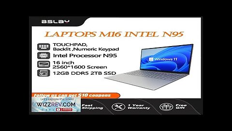 Gaming Laptop 16inch N95 12GB RAM 2TB SSD DDR5 Win 11 M16 Review