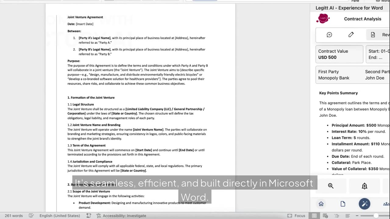 Legitt Draft AI + Microsoft Word: 10x Faster Contract Review & Drafting