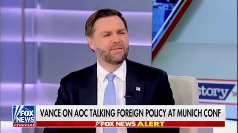 JD Vance can't control his laughter after seeing this clip of AOC