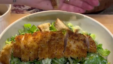 Crispy caesar salad just hits diff Salad