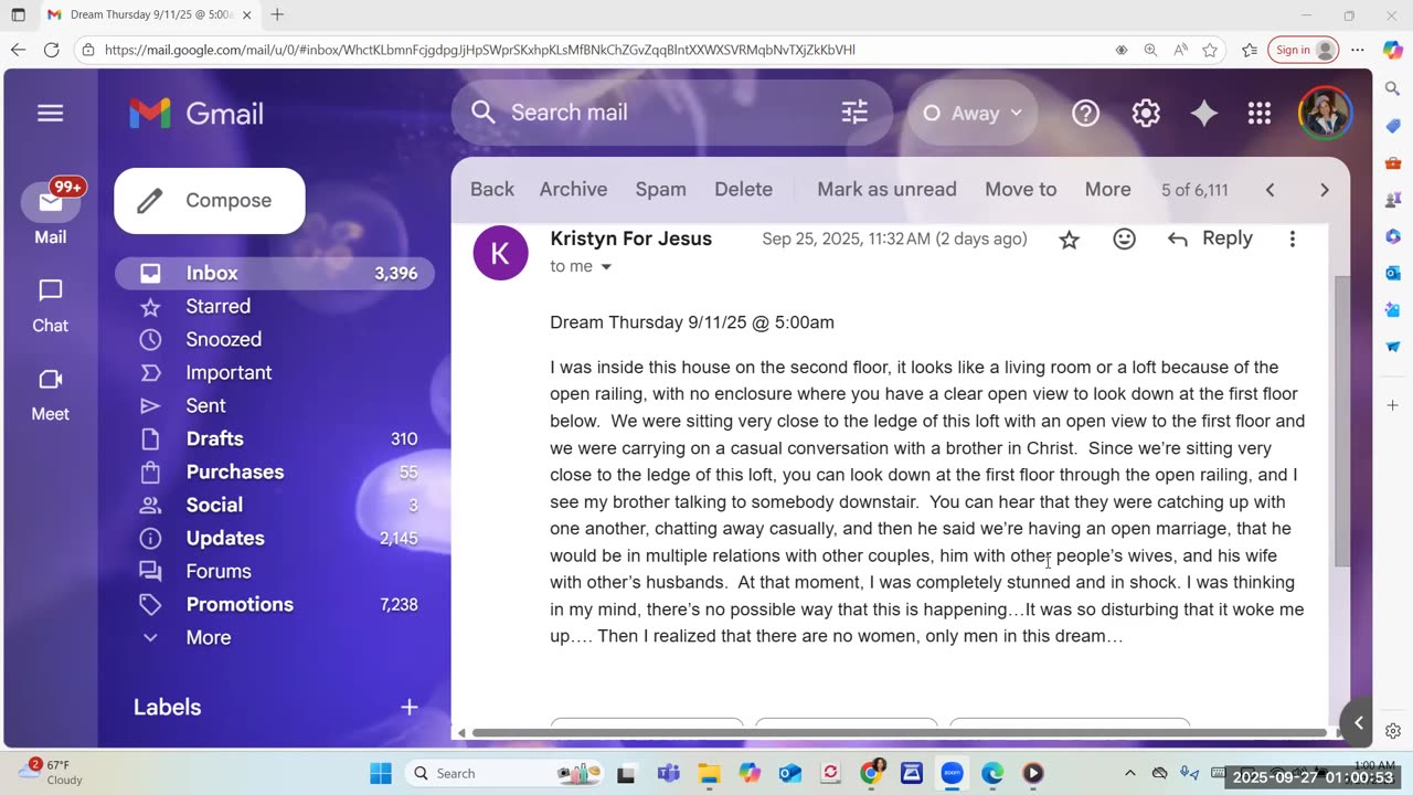 9-26-2025: Shocking SEXUAL PERVERSION in the Church Shown in Dream on 9-11-25.