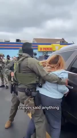 An obese land-whale tossed to the ground who OBSTRUCTED an immigration enforcement operation