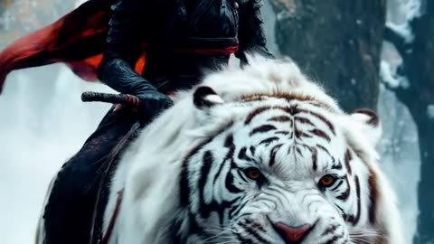 A girl with tiger🐯 ।