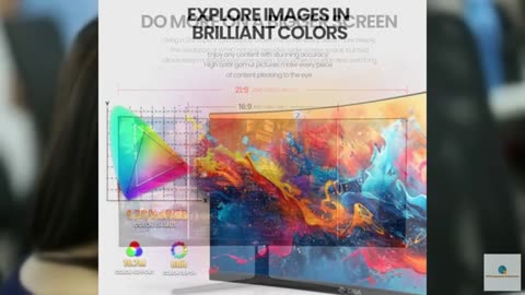 CRUA 30Inch Ultrawide Curved Monitor, 21:9 WFHD(2560x1080P) VA Computer Monitor,