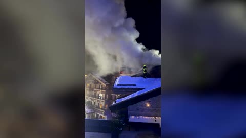 Fire hits luxury hotel in the French Alps