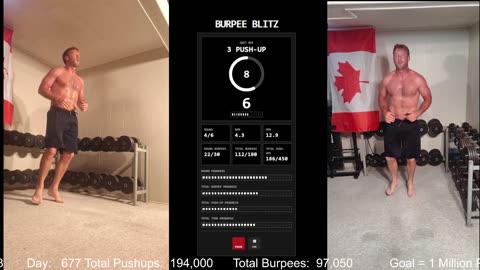 Everyday 300 push ups and 150 Burpees!