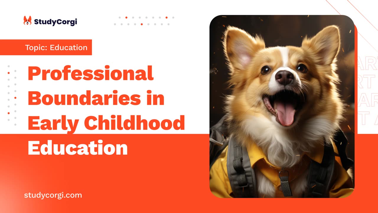 Professional Boundaries in Early Childhood Education - Research Paper Example