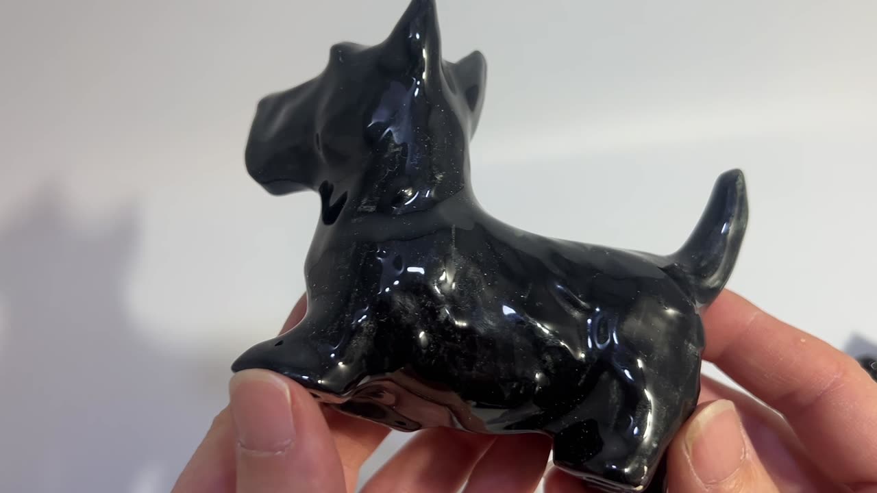 Vintage Ceramic Set of 3 Black Scotty Dogs