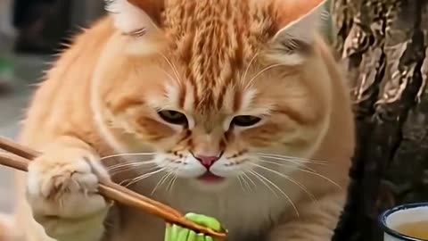Today's Vegetarian Cat😺👨🏻‍🍳😂