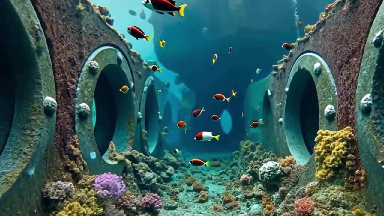 Vibrant Fish Explore Sunken Shipwreck!