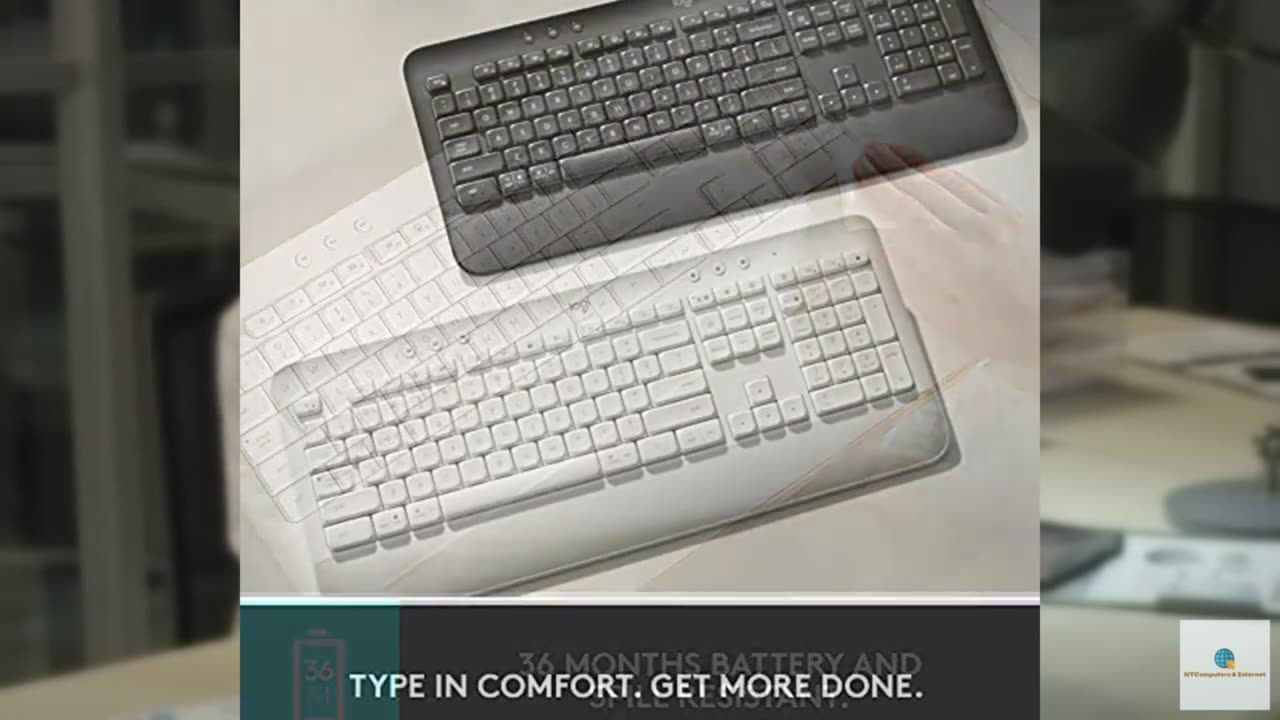 Logitech Signature K650 Comfort Full-Size Wireless Keyboard with Wrist Rest, BLE