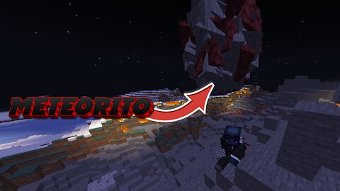 Escapando de los meteoritos en minecraft