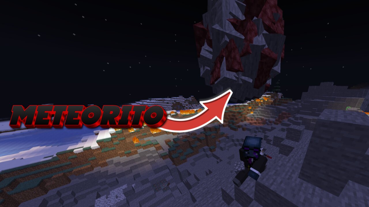 Escapando de los meteoritos en minecraft